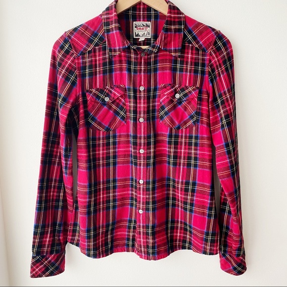 Aritzia TNA Plaid Classic Fit Flannel Shirt - Picture 1 of 4